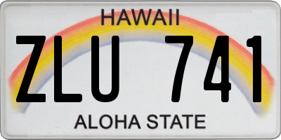 HI license plate ZLU741