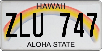 HI license plate ZLU747