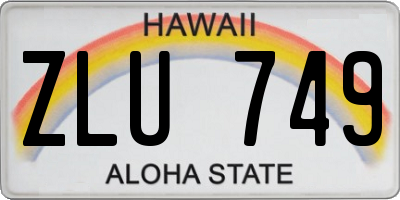 HI license plate ZLU749