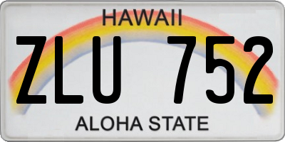 HI license plate ZLU752