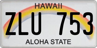 HI license plate ZLU753
