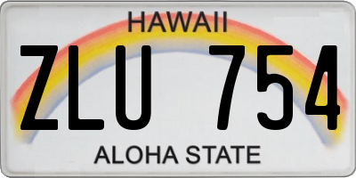 HI license plate ZLU754