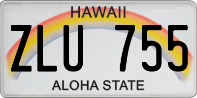 HI license plate ZLU755