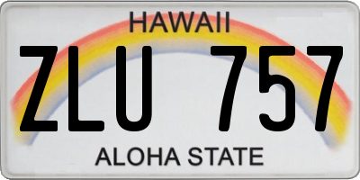 HI license plate ZLU757