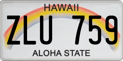 HI license plate ZLU759
