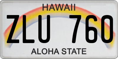 HI license plate ZLU760