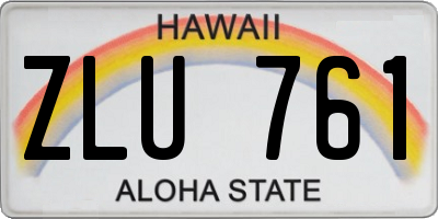 HI license plate ZLU761