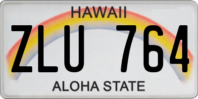 HI license plate ZLU764