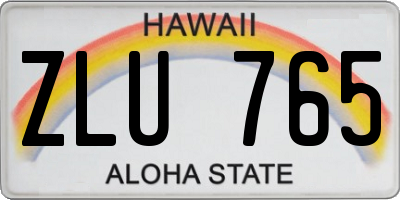 HI license plate ZLU765