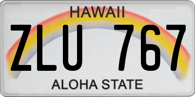 HI license plate ZLU767
