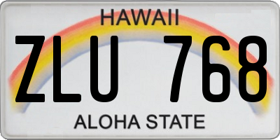 HI license plate ZLU768