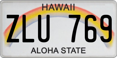 HI license plate ZLU769