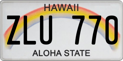 HI license plate ZLU770