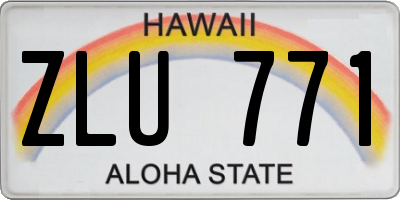 HI license plate ZLU771