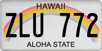 HI license plate ZLU772
