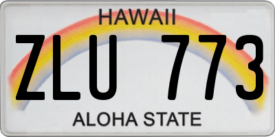 HI license plate ZLU773