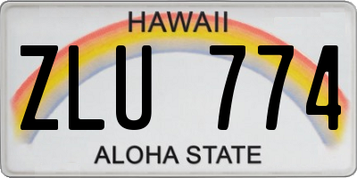 HI license plate ZLU774