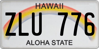 HI license plate ZLU776