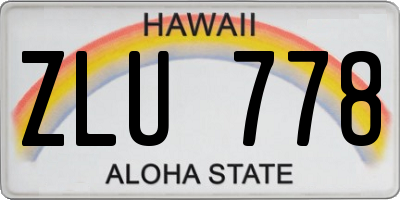 HI license plate ZLU778