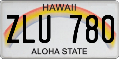 HI license plate ZLU780