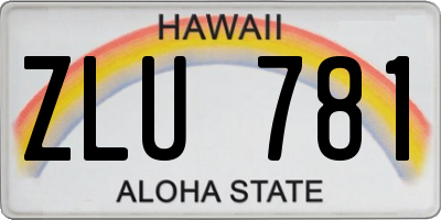 HI license plate ZLU781