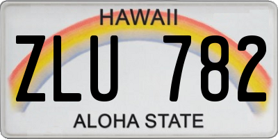 HI license plate ZLU782