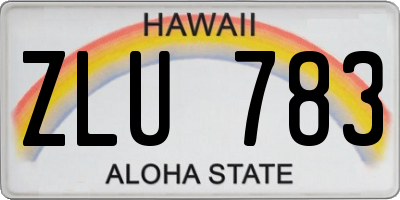 HI license plate ZLU783