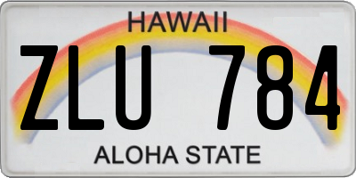 HI license plate ZLU784
