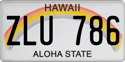 HI license plate ZLU786