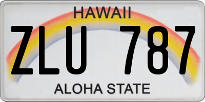 HI license plate ZLU787