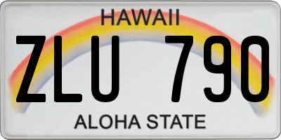 HI license plate ZLU790