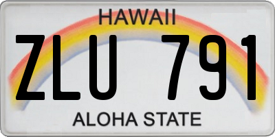 HI license plate ZLU791
