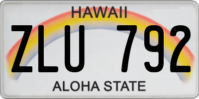 HI license plate ZLU792