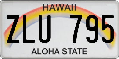 HI license plate ZLU795