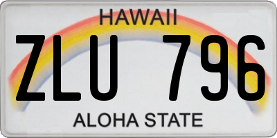HI license plate ZLU796