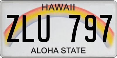 HI license plate ZLU797