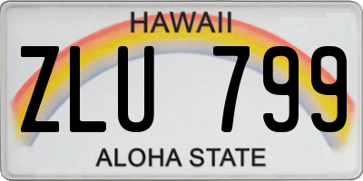 HI license plate ZLU799