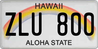 HI license plate ZLU800