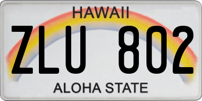 HI license plate ZLU802