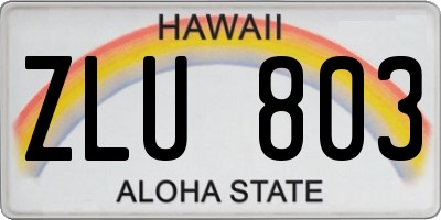 HI license plate ZLU803
