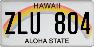 HI license plate ZLU804