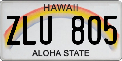 HI license plate ZLU805