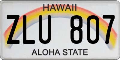 HI license plate ZLU807