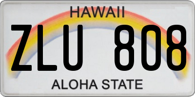 HI license plate ZLU808