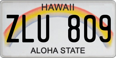 HI license plate ZLU809