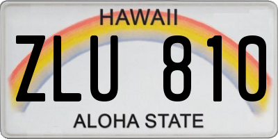 HI license plate ZLU810