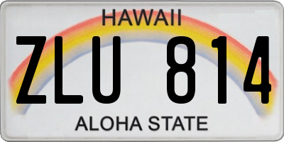 HI license plate ZLU814