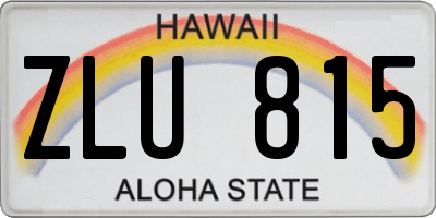 HI license plate ZLU815