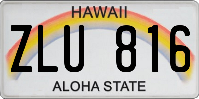 HI license plate ZLU816