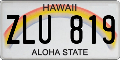 HI license plate ZLU819